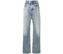 Halbhohe Straight-Leg-Jeans