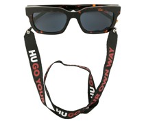 Eckige Sonnenbrille in Schildpattoptik