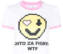 T-Shirt mit Pixel-Smiley