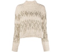 Strickpullover im Metallic-Look