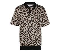 Poloshirt mit Leo-Intarsienmuster