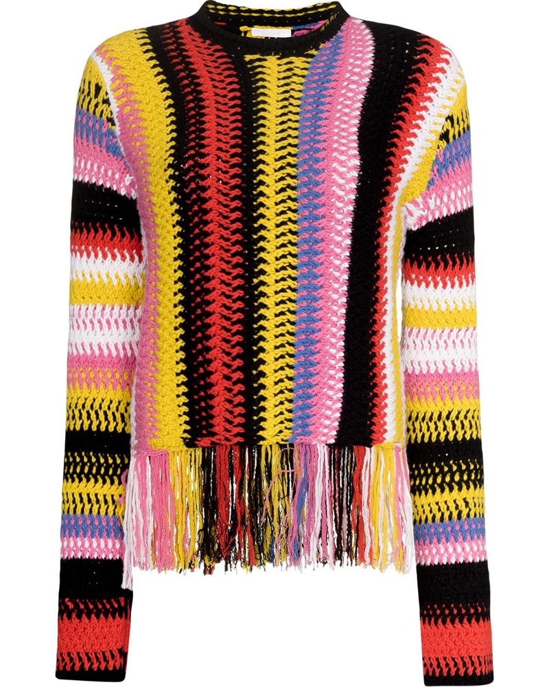 Chloé Damen Gestreifter Strickpullover