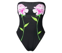 floral-print off-shoulder swimsuit