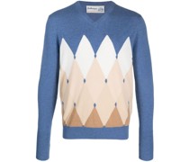 Kaschmirpullover mit Argyle-Muster
