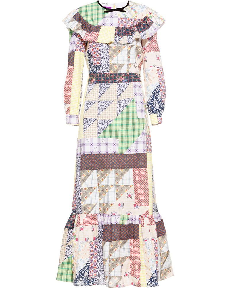 Miu Miu Damen 'Bertha' Kleid im Patchwork-Design