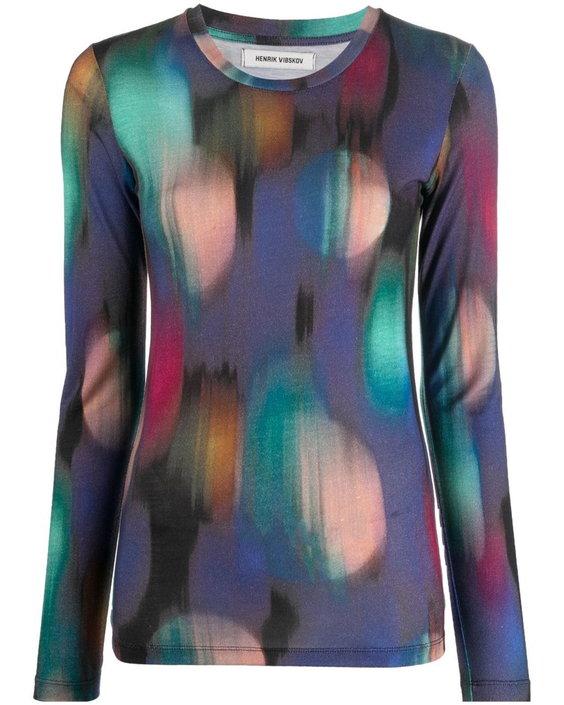Henrik Vibskov Damen Langarmshirt mit Batikmuster