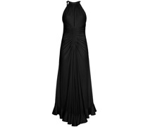 halterneck draped jersey dress