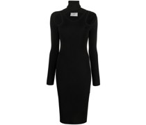 Geripptes Strickkleid mit Cut-Outs