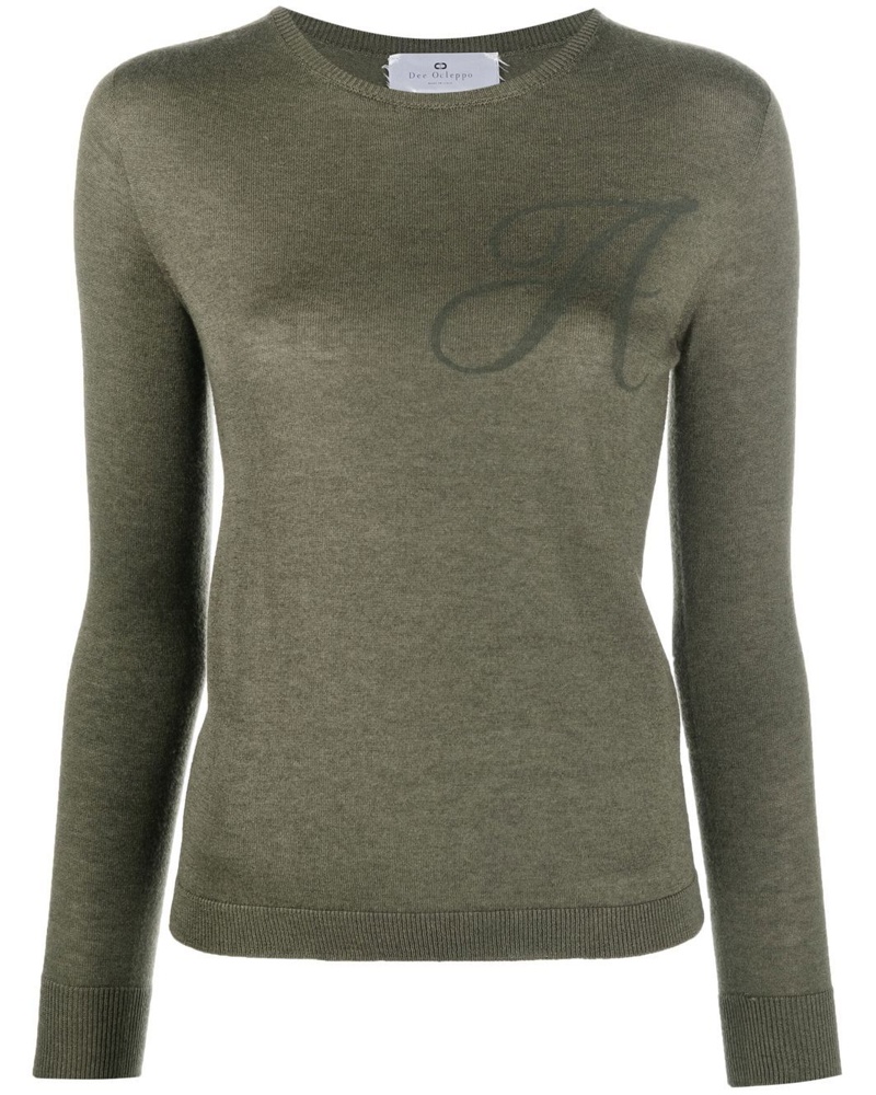 DeeOcleppo Damen Gestricktes Oberteil mit A-Print