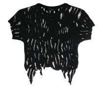 Cropped-Pullover in Distressed-Optik