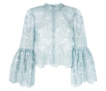 Bluse mit blumiger Spitze