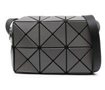 Cuboid geometric-panelled shoulder bag