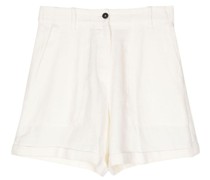 pleated linen shorts