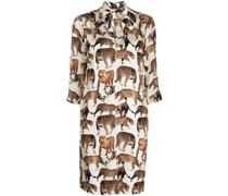 Seidenkleid mit Tiere-Print