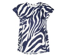 leopard-jacquard printed blouse