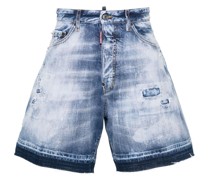 Jeans-Shorts in Distressed-Optik