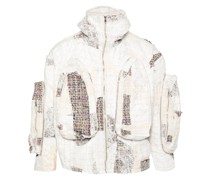 patchwork-design tweed jacket