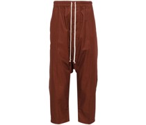 drawstring-waist cotton trousers