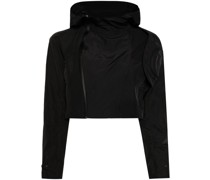 hooded cropped shell jacket