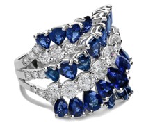 18kt Weißgoldring mit Edelsteinen