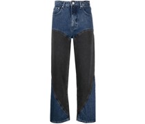 Zweifarbige Straight-Leg-Jeans