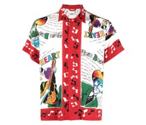 Seidenhemd mit grafischem Print