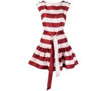 Wonderland striped bow-detail minidress