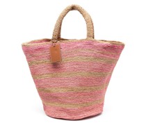 Gestreifter Shopper aus Korbgeflecht
