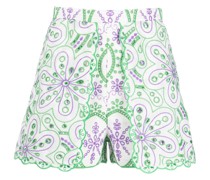Shorts mit Lochstickerei