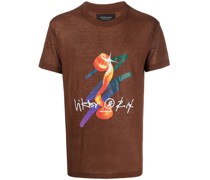 T-Shirt mit Orangen-Print