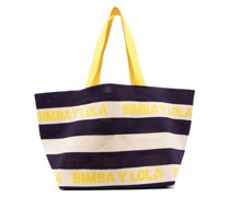 striped large shopper tote bag