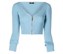 Gerippter Cropped-Pullover