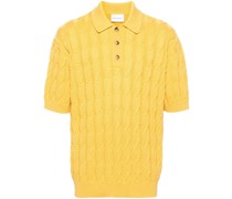 Polo-Pullover mit Zopfmuster