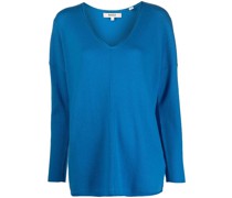 Fein gestrickter Pullover mit V-Ausschnitt