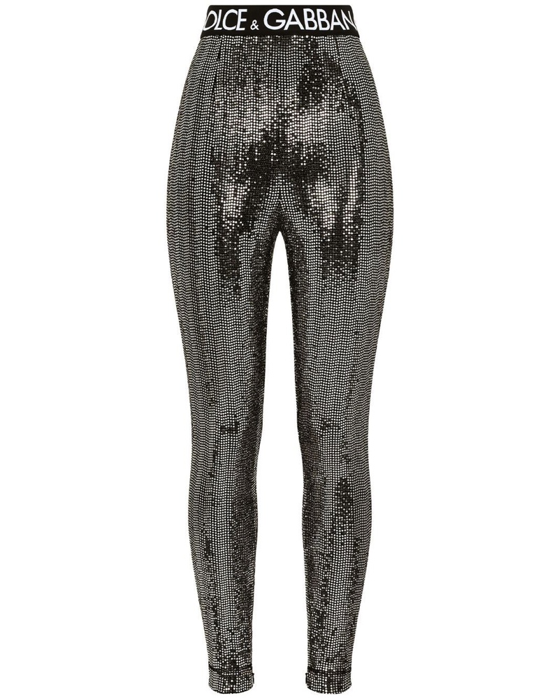 Dolce & Gabbana Damen Leggings im Metallic-Look