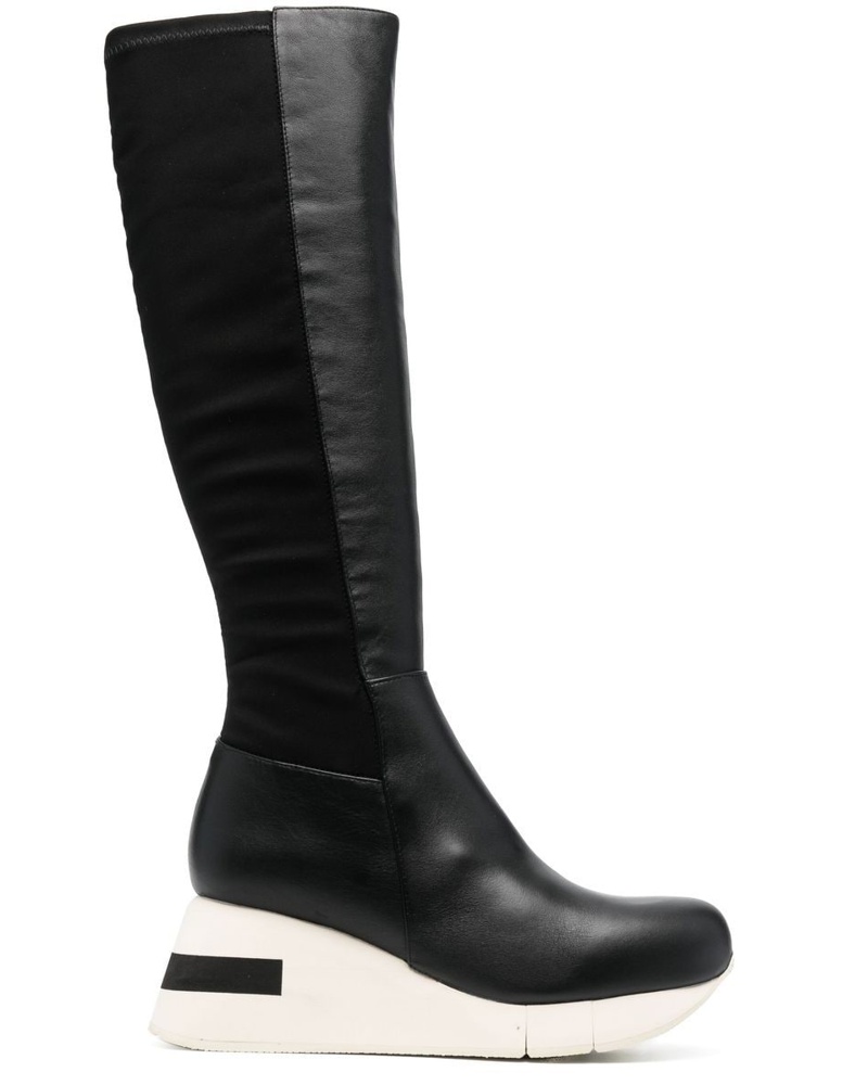 Damen Schuhe Stiefel Stiefel mit Keilabsatz Paloma Barceló Leder Stiefel 40mm in Schwarz 