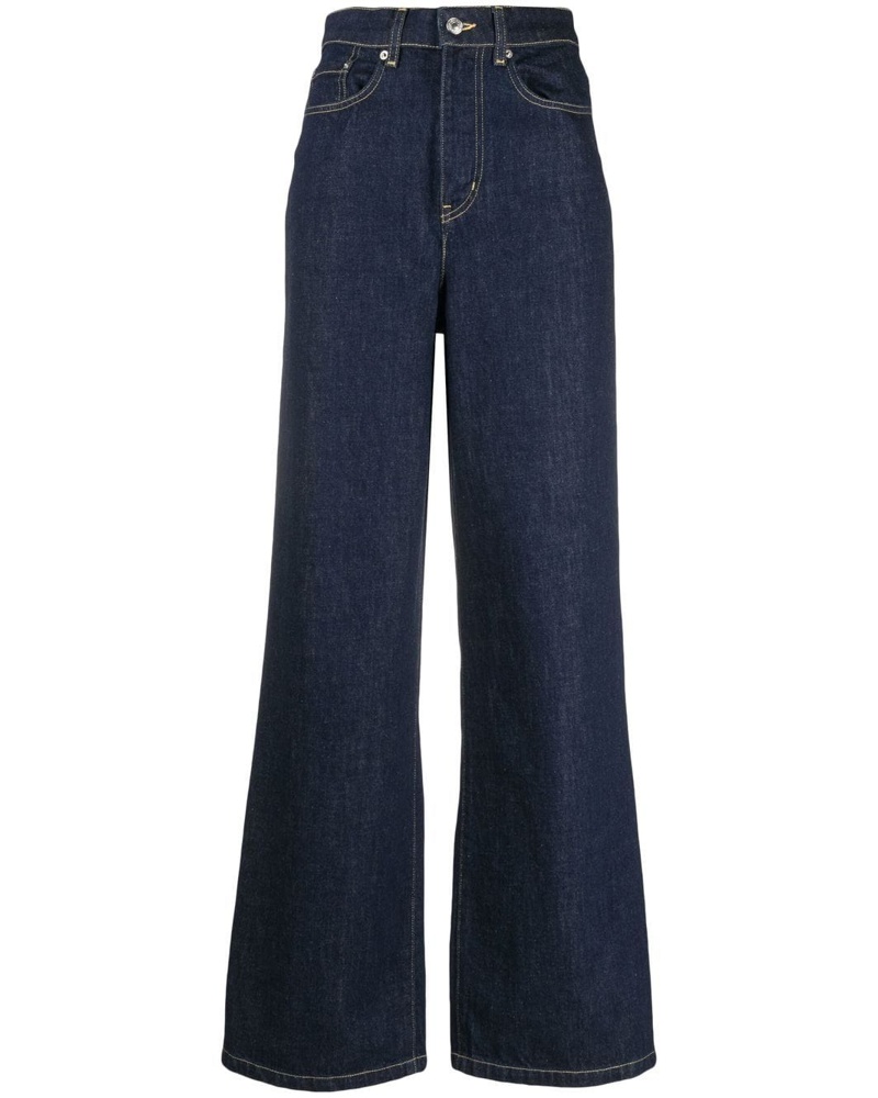 Kenzo Damen Weite Jeans mit Logo-Patch Kenzo Damen Weite Jeans mit Logo-Patch