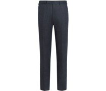 Flannel tailored-cut trousers