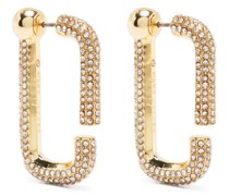 crystal-embellished split-hoop earrings