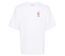 3D logo-print cotton T-shirt