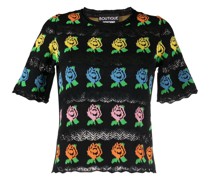 Kurzärmeliger Intarsien-Pullover
