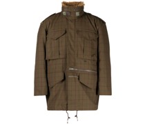 Karierte Utility-Jacke mit Kapuze