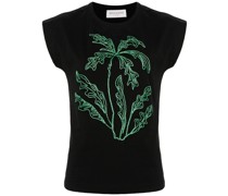 T-Shirt mit Palmenapplikation