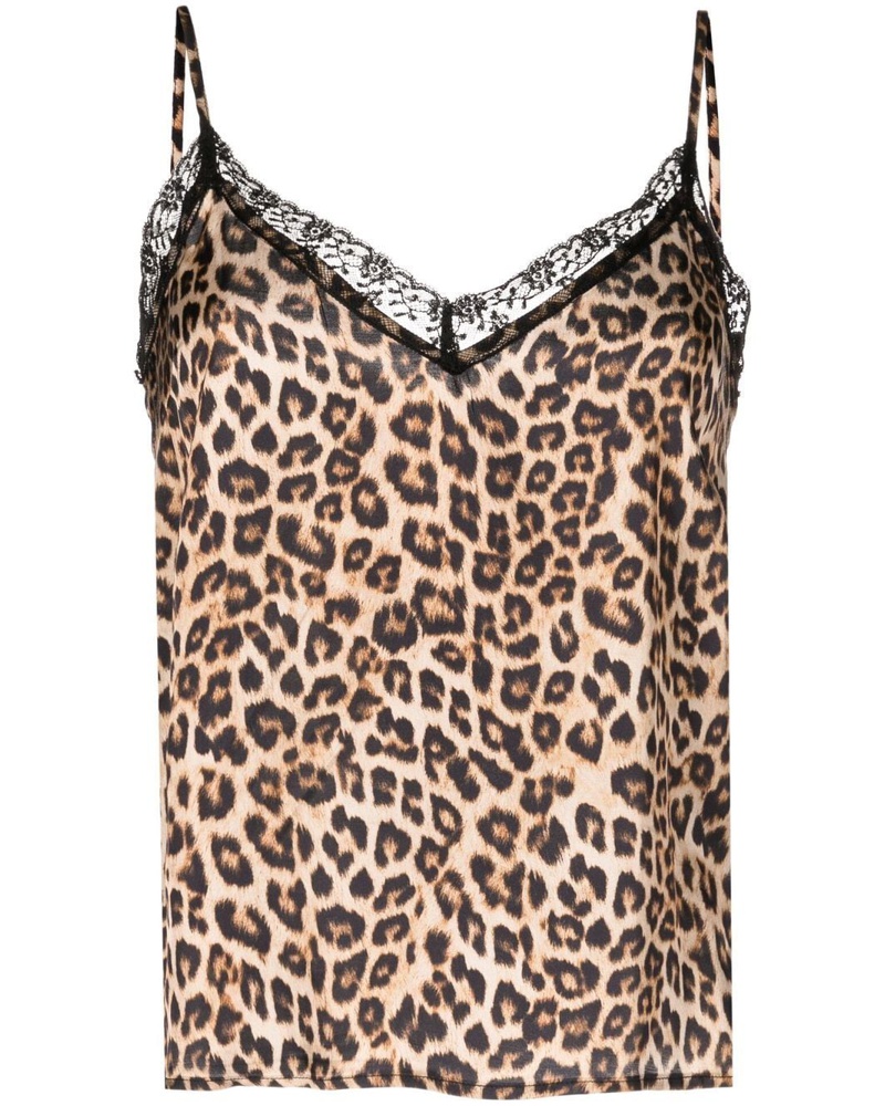 Twin-Set Damen Camisole-Top mit Leoparden-Print