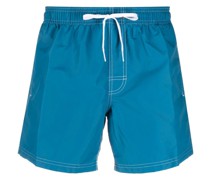 Gestreifte Badeshorts mit Logo-Patch