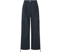 wide-leg cotton cargo trousers