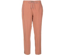 drawstring straight-leg trousers