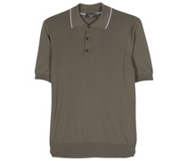 fine-ribbed cotton polo shirt