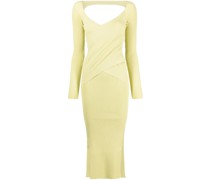 Geripptes Kleid mit Cut-Outs