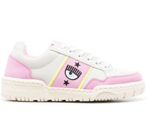panelled logo-patch sneakers